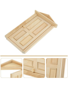 Puerta de Madera Mini Zerodeko 1:12 para Casa de Muñecas 2