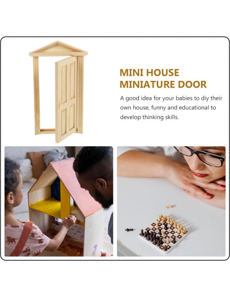 Puerta de Madera Mini Zerodeko 1:12 para Casa de Muñecas Puerta de Madera Mini Zerodeko 1:12 para Casa de Muñecas