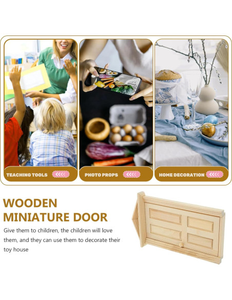 Puerta de Madera Mini Zerodeko 1:12 para Casa de Muñecas Puerta de Madera Mini Zerodeko 1:12 para Casa de Muñecas