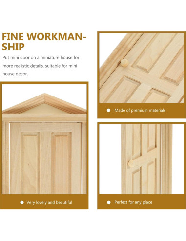 Puerta de Madera Mini Zerodeko 1:12 para Casa de Muñecas