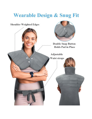 Almohadilla Calefactora GORAMEILG 56x94cm para Cuello y Espalda