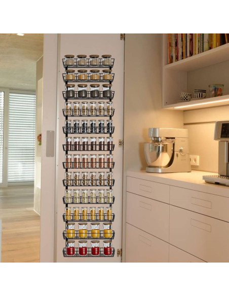 Organizador de Especias Montado en Pared SWOMMOLY 12 Niveles Ajustable