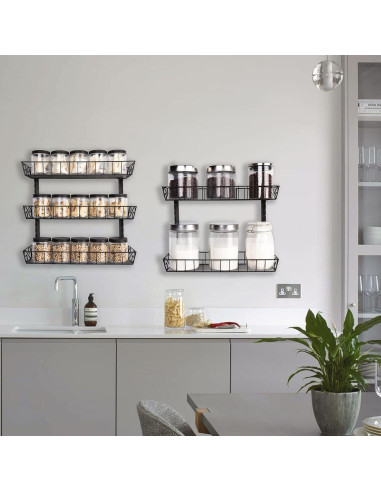 Organizador de Especias Montado en Pared SWOMMOLY 12 Niveles Ajustable