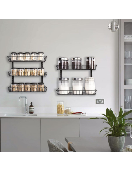 Organizador de Especias Montado en Pared SWOMMOLY 12 Niveles Ajustable