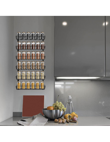 Organizador de Especias Montado en Pared SWOMMOLY 12 Niveles Ajustable