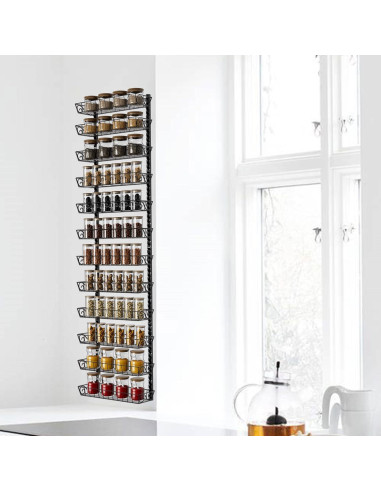 Organizador de Especias Montado en Pared SWOMMOLY 12 Niveles Ajustable