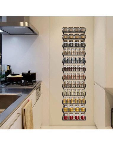 Organizador de Especias Montado en Pared SWOMMOLY 12 Niveles Ajustable