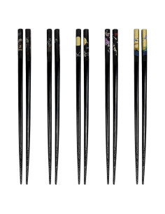 Set de 5 Pares de Palillos de Bambú JapanBargain 23 cm