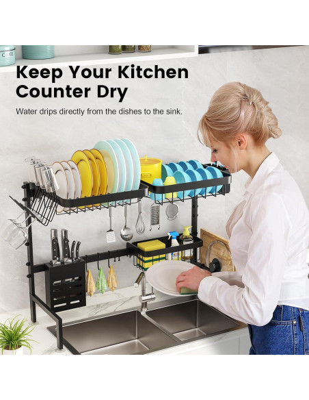 Escurridor de Platos MERRYBOX Ajustable 65-85cm Acero Inoxidable