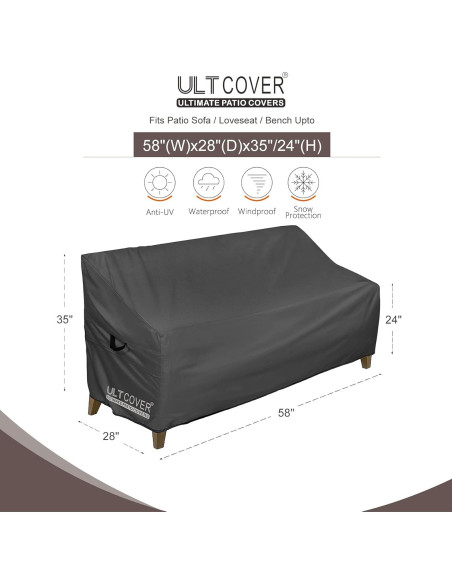 Funda Impermeable para Sofá de Exterior ULTcover 147x71x89cm