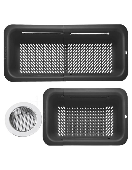 Colador Plegable LASSHSWA de Plástico y Acero Inoxidable