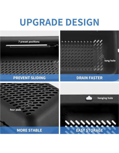 Colador Plegable LASSHSWA de Plástico y Acero Inoxidable