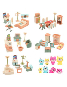Paquete de 50 Juguetes de Muebles Casa de Muñecas BananMelon