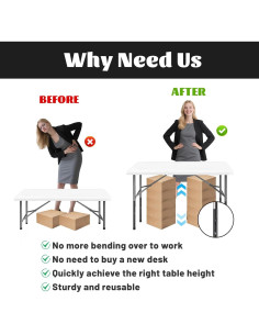 Extensiones de patas de mesa YUEYIN ajustables 4 niveles 43.9 cm 2