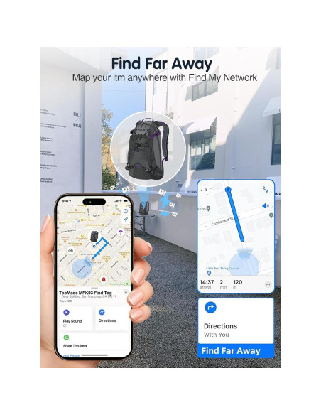 Rastreador Inteligente TopMade para Mascotas Bluetooth