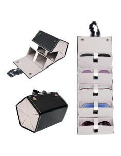 Estuche Organizador de Gafas de Sol 5 Compartimentos Negro