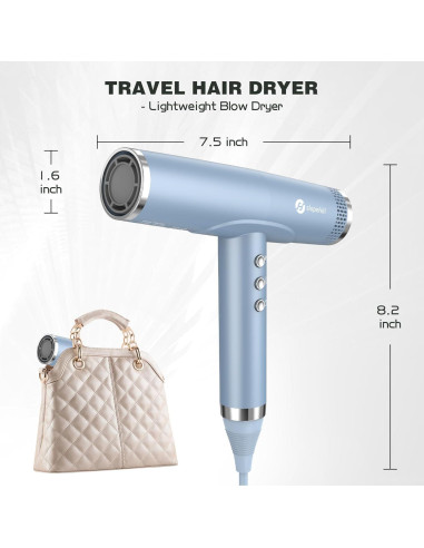 Secador de Pelo Slopehill 2000W Iónico Profesional Azul