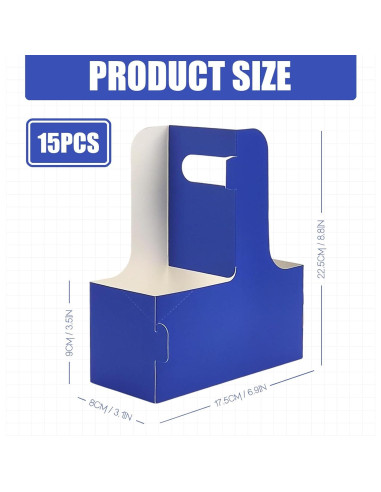 Portavasos desechable Xlong para 2 tazas con asa, 15 PCs