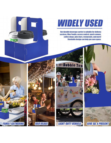 Portavasos desechable Xlong para 2 tazas con asa, 15 PCs