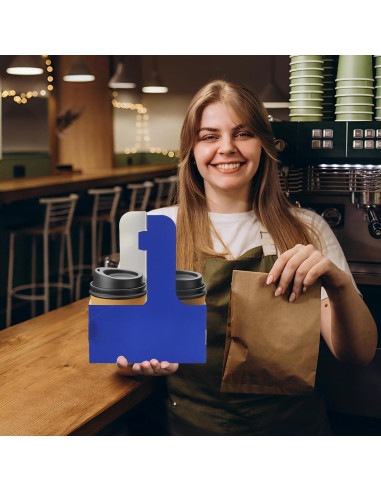 Portavasos desechable Xlong para 2 tazas con asa, 15 PCs