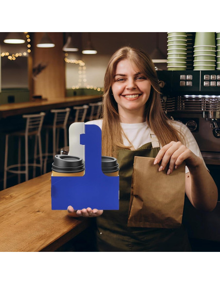 Portavasos desechable Xlong para 2 tazas con asa, 15 PCs