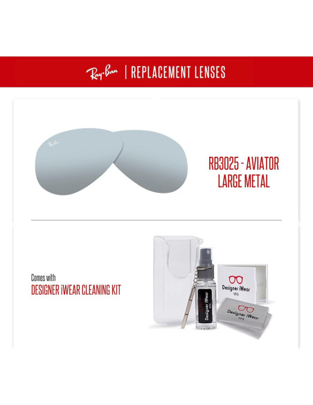 Lentes Ray-Ban RB3025 58mm Azul Bi-espejo + Kit Cuidado