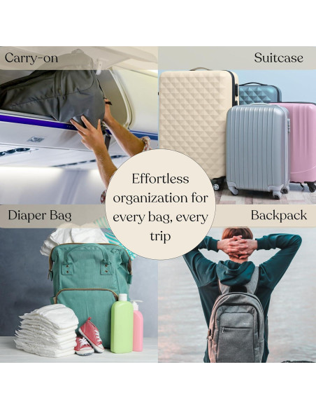 Set de 9 Cubos de Empaque Foxy Traveler - Organizador de Maletas Negro