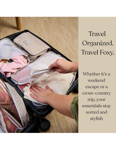 Set de 9 Cubos de Empaque Foxy Traveler - Organizador de Maletas Negro