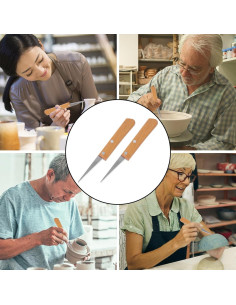 Cuchillo de Grabado EXCEART 2 Pcs Acero Inoxidable 16.5 cm 2