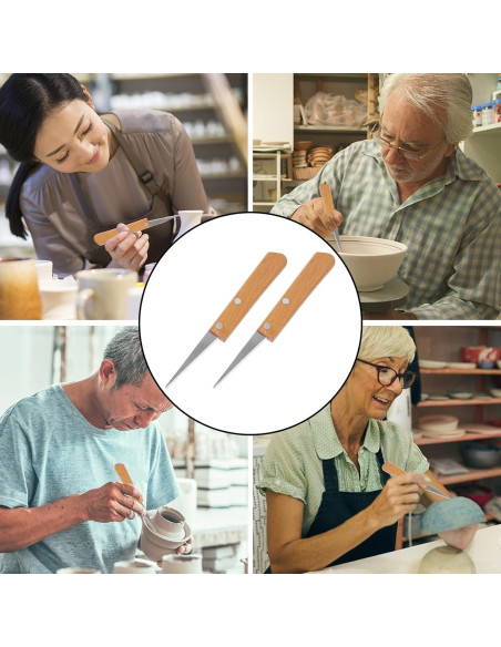 Cuchillo de Grabado EXCEART 2 Pcs Acero Inoxidable 16.5 cm