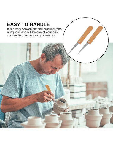 Cuchillo de Grabado EXCEART 2 Pcs Acero Inoxidable 16.5 cm