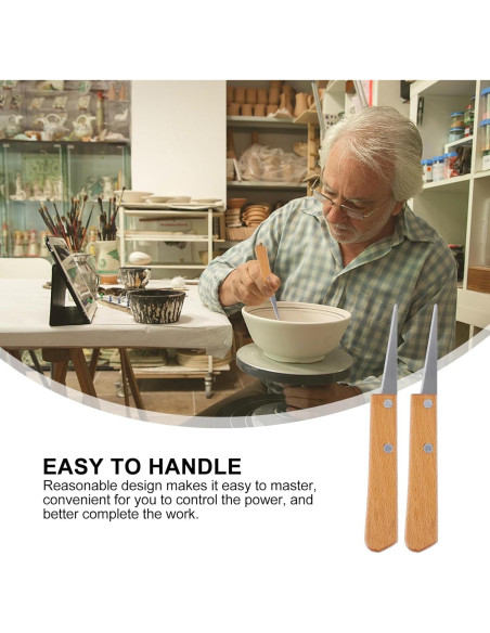 Cuchillo de Grabado EXCEART 2 Pcs Acero Inoxidable 16.5 cm