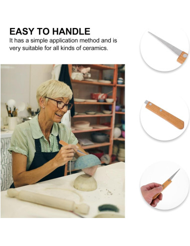 Cuchillo de Grabado EXCEART 2 Pcs Acero Inoxidable 16.5 cm