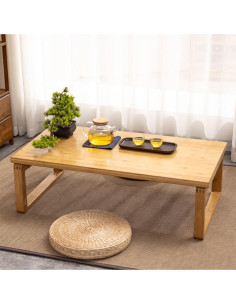 Mesa Baja Plegable de Bambú BUSVORES 60x40cm Natural 2