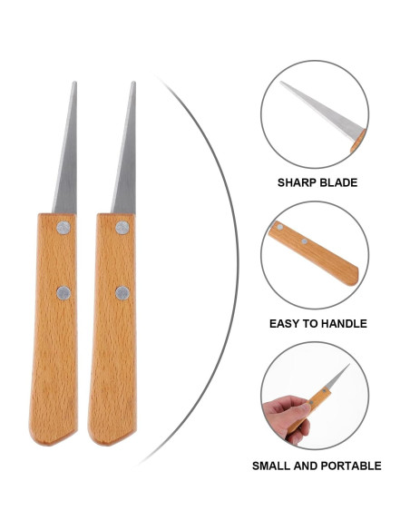 Cuchillo de Grabado EXCEART 2 Pcs Acero Inoxidable 16.5 cm