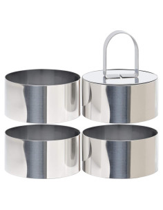 Molde Redondo para Pasteles HULISEN 3" Acero Inoxidable