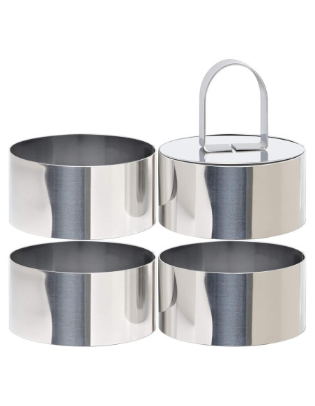 Molde Redondo para Pasteles HULISEN 3" Acero Inoxidable