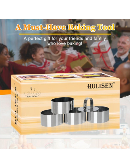 Molde Redondo para Pasteles HULISEN 3" Acero Inoxidable