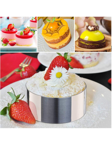 Molde Redondo para Pasteles HULISEN 3" Acero Inoxidable