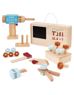 Juego de Herramientas de Madera PairPear para Niños 24 Piezas