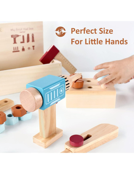 Juego de Herramientas de Madera PairPear para Niños 24 Piezas Juego de Herramientas de Madera PairPear para Niños 24 Piezas