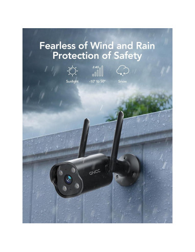 Cámara de Seguridad Exterior GNCC GT1PRO 2K IP65 con Audio