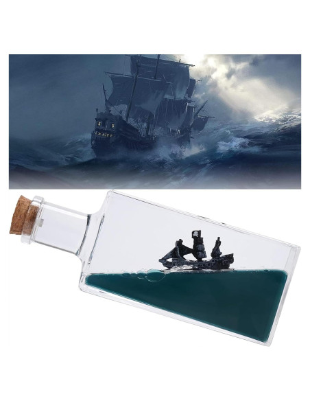 Barco Pirata Inhundible Perla Negra en Botella Decorativa