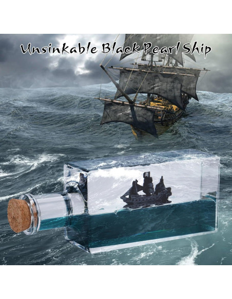 Barco Pirata Inhundible Perla Negra en Botella Decorativa