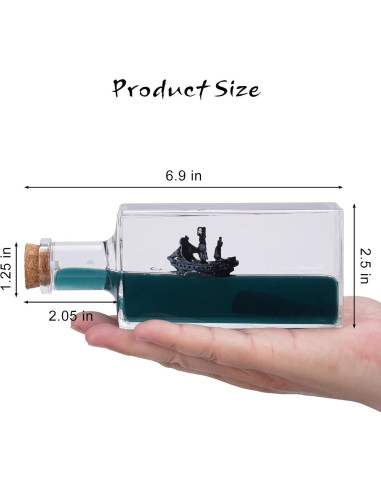 Barco Pirata Inhundible Perla Negra en Botella Decorativa