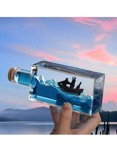 Barco Pirata Inhundible Perla Negra en Botella Decorativa