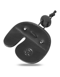 Tab de Dedo de Arquería Ringsun, Protector de Cuero Negro 7.62x6.99cm