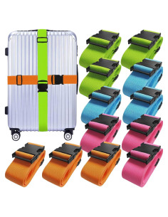 12 Correas de Equipaje Ajustables Ikaufen Multicolor 182.88 cm
