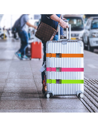 12 Correas de Equipaje Ajustables Ikaufen Multicolor 182.88 cm