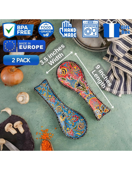 Conjunto de Soportes para Cucharas BCS 2 Piezas Cerámica 22.9x8.9cm